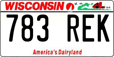 WI license plate 783REK