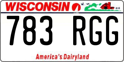WI license plate 783RGG