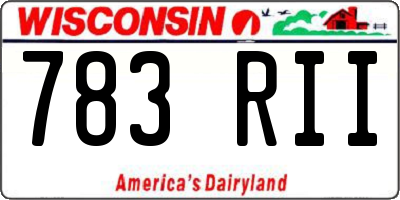 WI license plate 783RII
