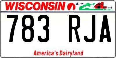 WI license plate 783RJA