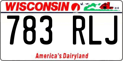 WI license plate 783RLJ
