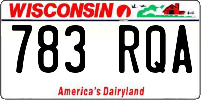 WI license plate 783RQA