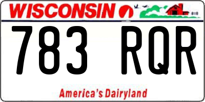 WI license plate 783RQR