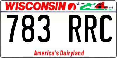 WI license plate 783RRC