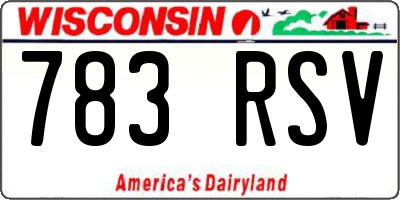 WI license plate 783RSV
