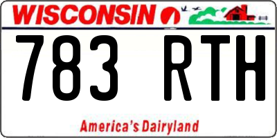 WI license plate 783RTH