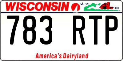 WI license plate 783RTP