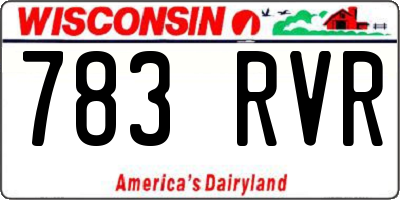 WI license plate 783RVR