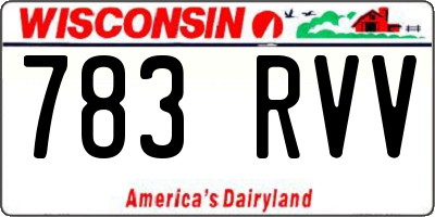 WI license plate 783RVV