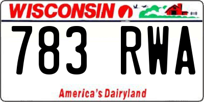 WI license plate 783RWA