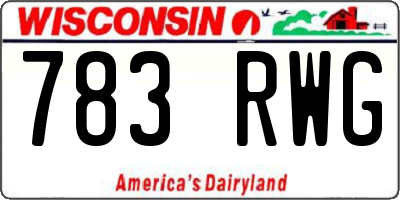 WI license plate 783RWG