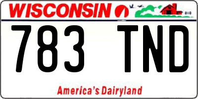WI license plate 783TND