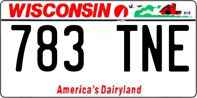 WI license plate 783TNE