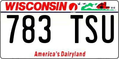 WI license plate 783TSU