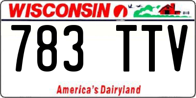 WI license plate 783TTV