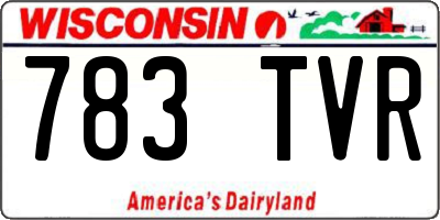 WI license plate 783TVR