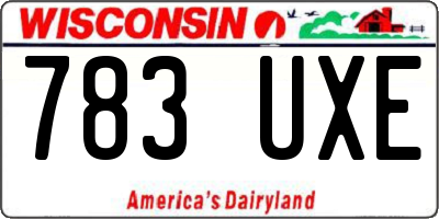 WI license plate 783UXE