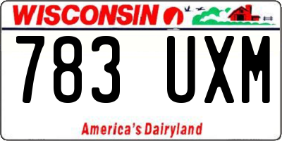 WI license plate 783UXM