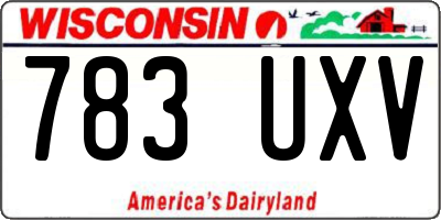WI license plate 783UXV