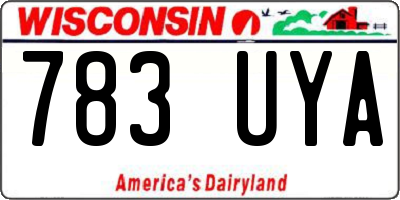 WI license plate 783UYA