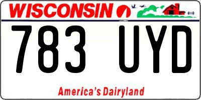 WI license plate 783UYD