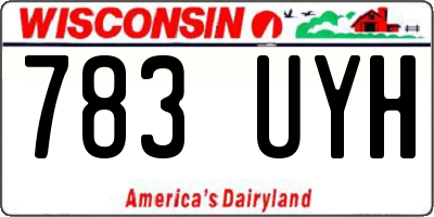 WI license plate 783UYH