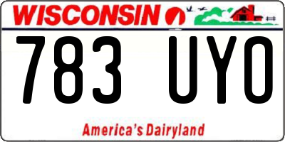 WI license plate 783UYO