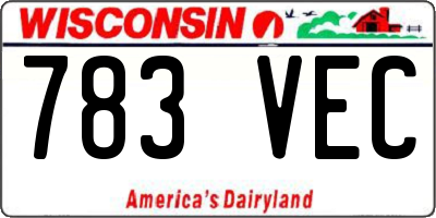 WI license plate 783VEC