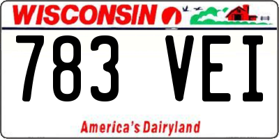 WI license plate 783VEI