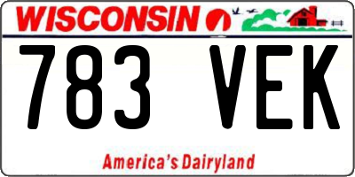 WI license plate 783VEK