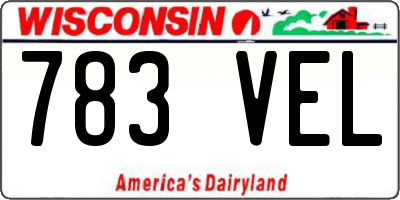 WI license plate 783VEL