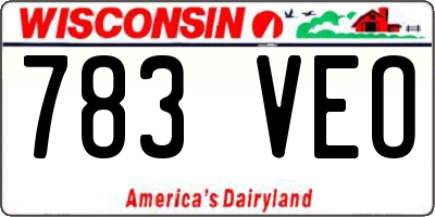 WI license plate 783VEO