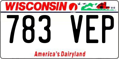 WI license plate 783VEP