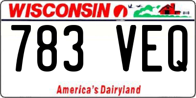 WI license plate 783VEQ