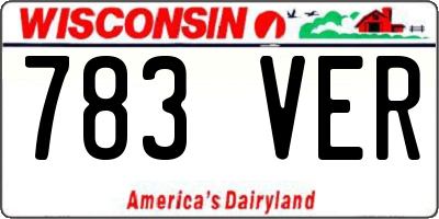 WI license plate 783VER