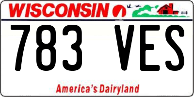 WI license plate 783VES