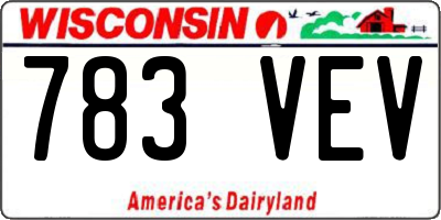 WI license plate 783VEV