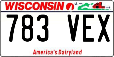WI license plate 783VEX