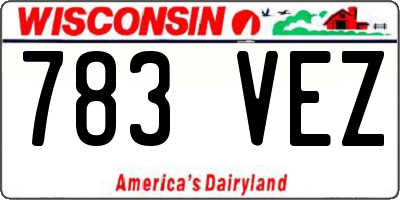 WI license plate 783VEZ