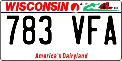 WI license plate 783VFA
