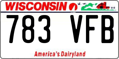 WI license plate 783VFB
