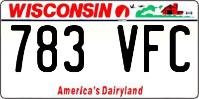 WI license plate 783VFC