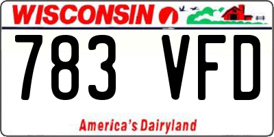 WI license plate 783VFD