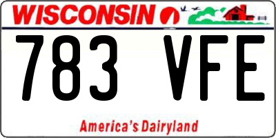 WI license plate 783VFE