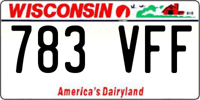 WI license plate 783VFF