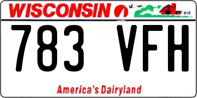 WI license plate 783VFH