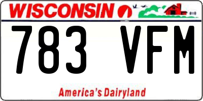 WI license plate 783VFM