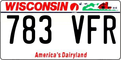 WI license plate 783VFR