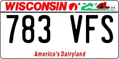 WI license plate 783VFS