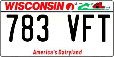 WI license plate 783VFT